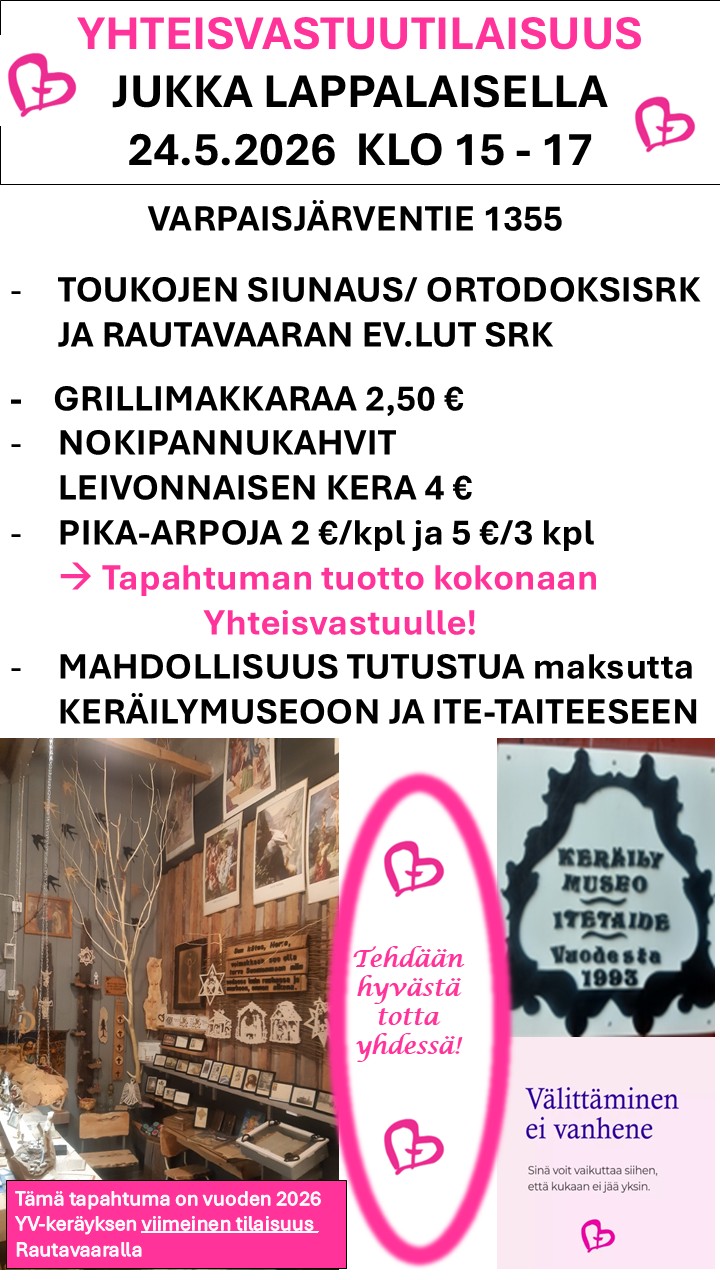 Tehdään hyvästä totta yhdessä: Tule Jukalle 24.5. klo 15 alkaen!