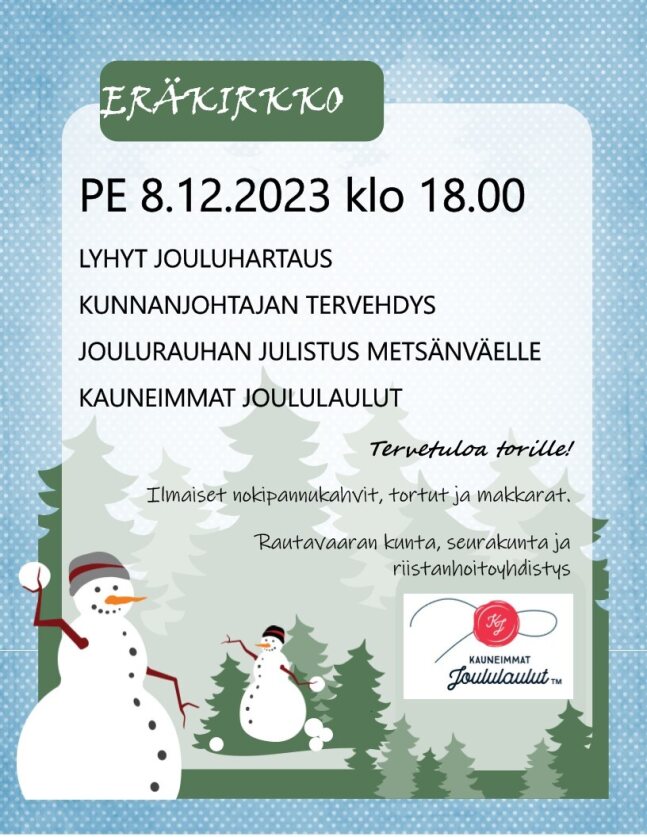 Eräkirkon mainos