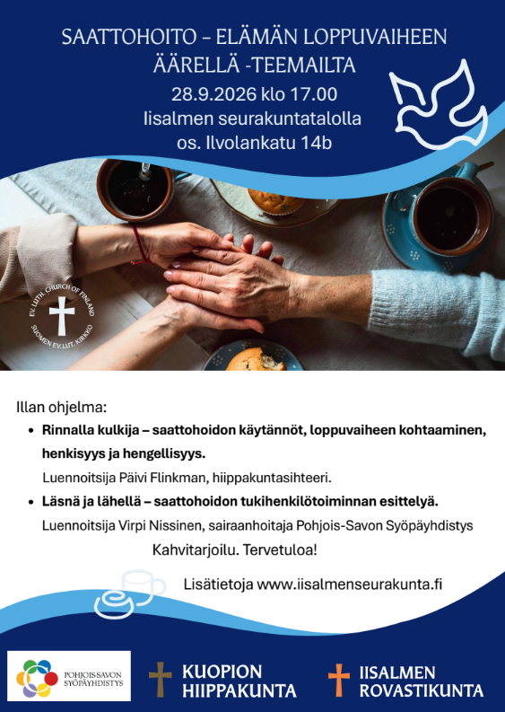 Saattohoito -teemaillan juliste