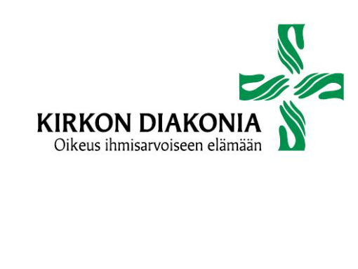 Kuva
Kirkon diakonia.
Oikeus ihmisarvoiseen elämään.
Kuvassa neljä vihreää kättä, jotka muodostavat ristin.